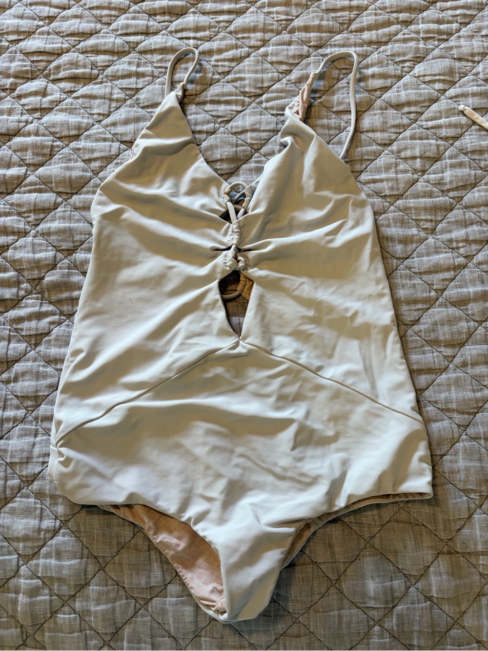 acacia swimwear Kokomo Cream One-Piece Swimsuit size large